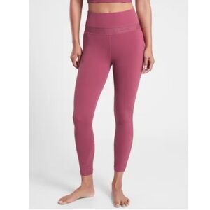 Athleta Luxe Lace Mesh 7/8 Tight Victorian Berry Extra Small #631865